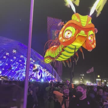 Giant Glowing Caterpillar at Beyond Wonderland 2023