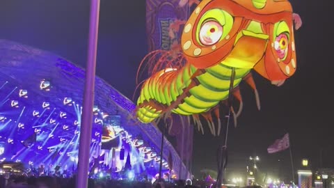 Giant Glowing Caterpillar at Beyond Wonderland 2023