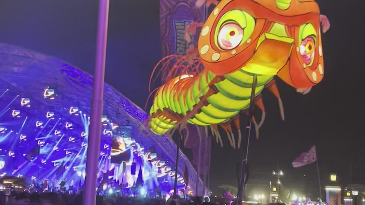 Giant Glowing Caterpillar at Beyond Wonderland 2023