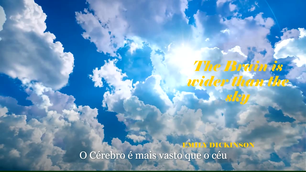 Recitation of THE BRAIN IS WIDER THAN SKY by Emily Dickinson (Amherst, Massachusetts, 1830-1886)