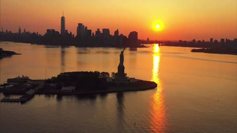 Statue of Liberty at sunset