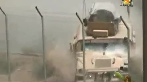 (Iraqi War Era) Humvee drives by a IED