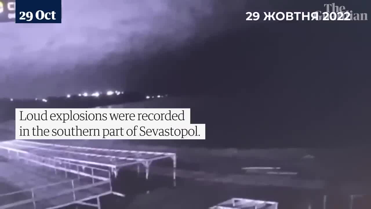 Footage appears to show drone boat attack on Russian ships in Crimea