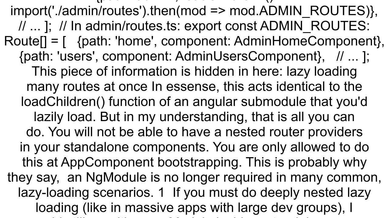 How to register nested routes on an Angular standalone component