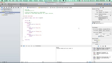PROGRAMMING IN C++ / X-Code || Tutorial 8 - The Switch Case Statement
