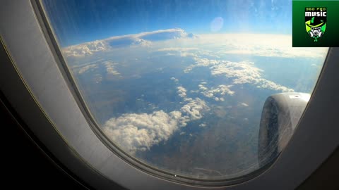 Plane travel. Outside view. Beautiful sky