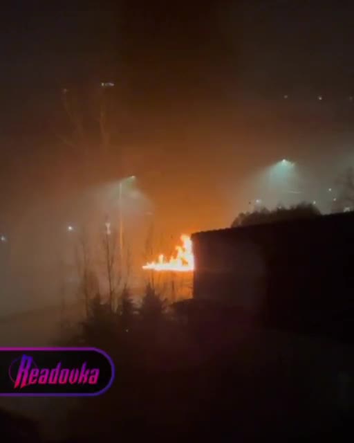 Video of a burning police car in the center of Almaty