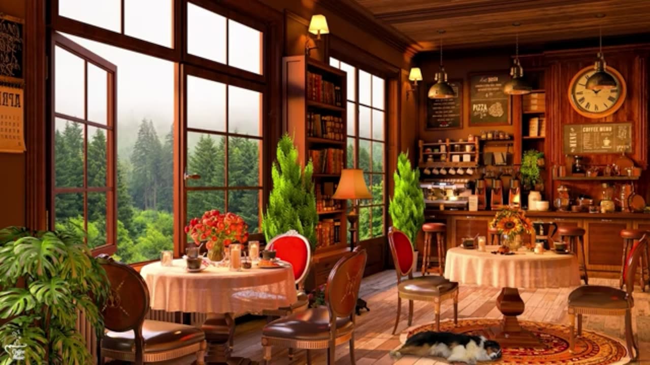 Cozy Coffee Shop Ambience & Relaxing Jazz Instrumental Music ☕ Warm Jazz Music to Relax, Study, Work