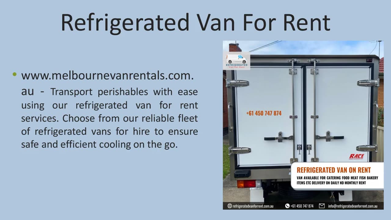 Refrigerated Van For Rent