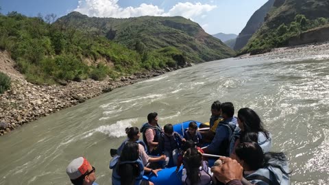 Enjoying chilled water @river Sutlej near shimla