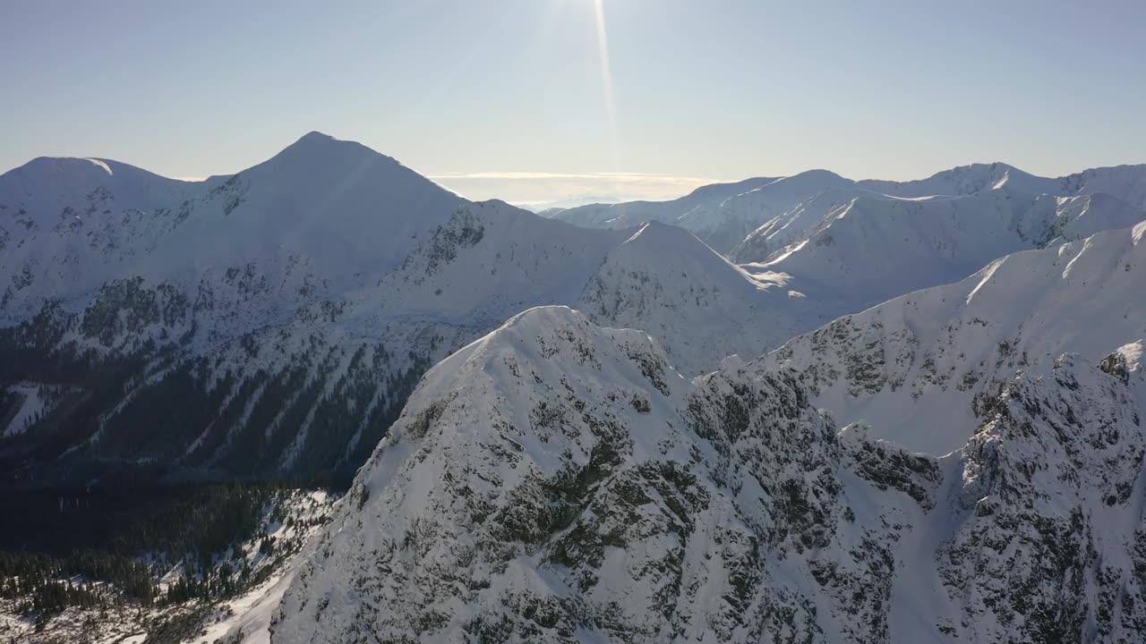 【4K】 Winter Mountains - No Copyright Drone Shots ｜ Royalty free drone shots ｜ free stock videos