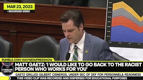 'I Would Like To Go Back To The Racist Person Who Works For You': Matt Gaetz Obliterates Witness