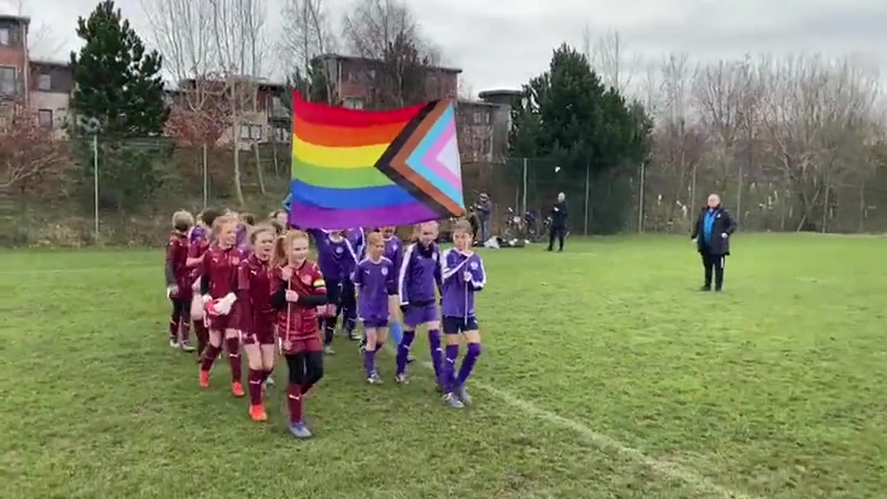 Gender affirming care being taught at a girls football match and the parents seem ok with it!