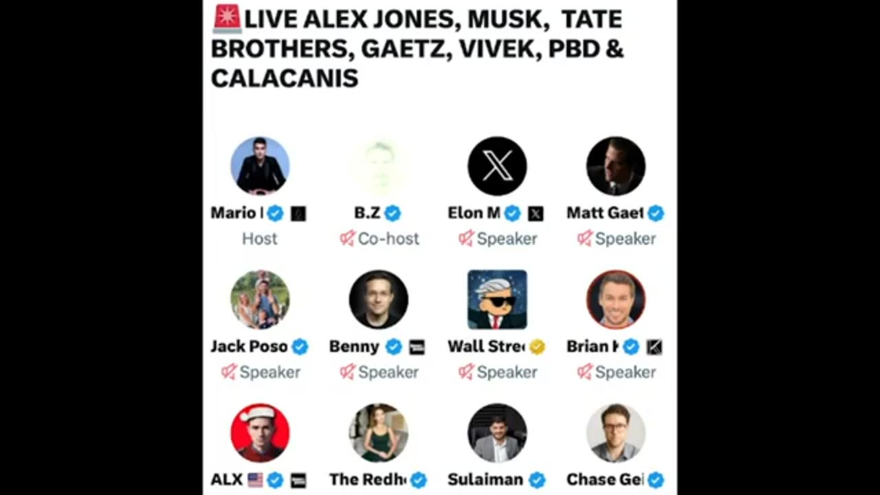 Elon Musk, Alex Jones, Andrew Tate on X