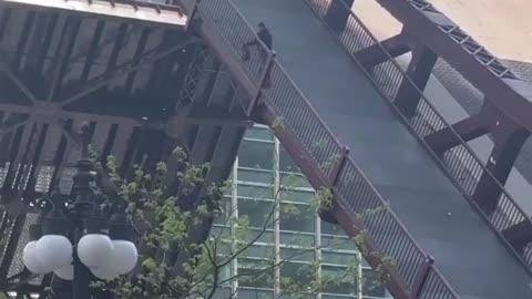 Pedestrian Stuck On Bridge