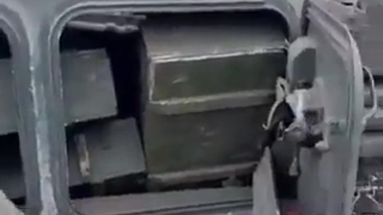 Captured Russian Medical armored vehicle packed with weapons & ammunition.