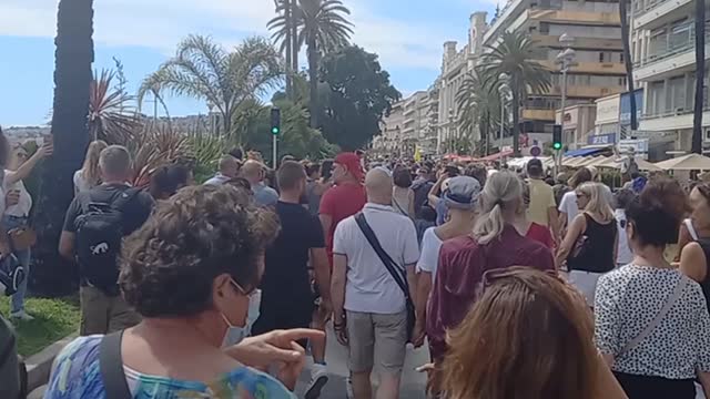 Nice, France: Protests Against Vaccine Passports, Mandatory Vaccines for Certain Workers