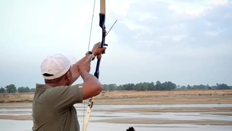 Slow motion archery shot