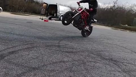 Scare bike stunt