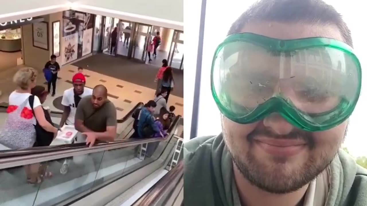 Reaction accidents on a joke on the escalator #shorts #cute #funny #youtubeshorts #short