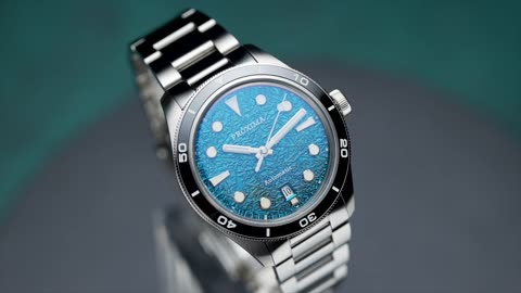 Próxima PX1697-2BN 39mm reloj para hombre textura de flor de hielo