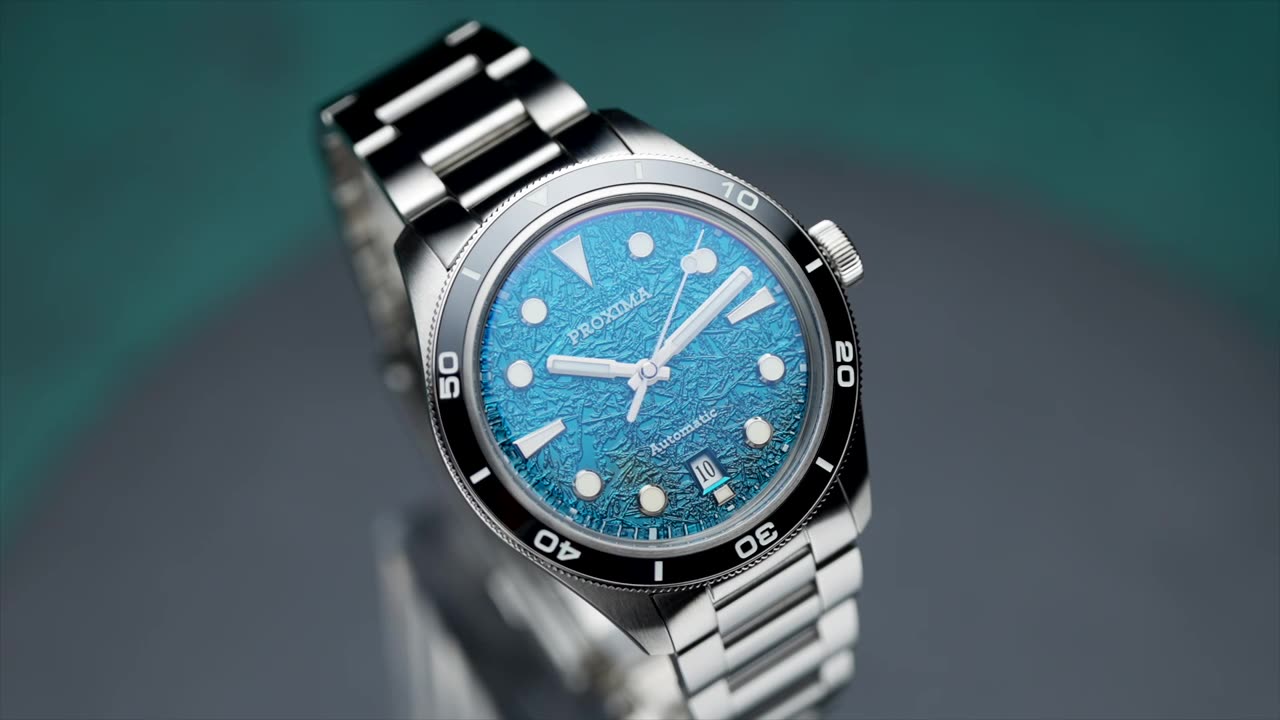 Próxima PX1697-2BN 39mm reloj para hombre textura de flor de hielo