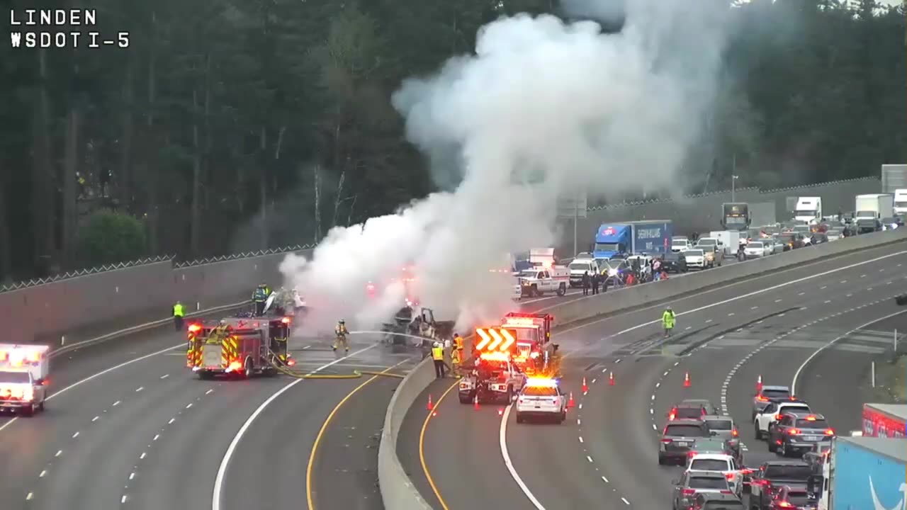 Wrong Way Driver I-5 Seattle Hits Semi