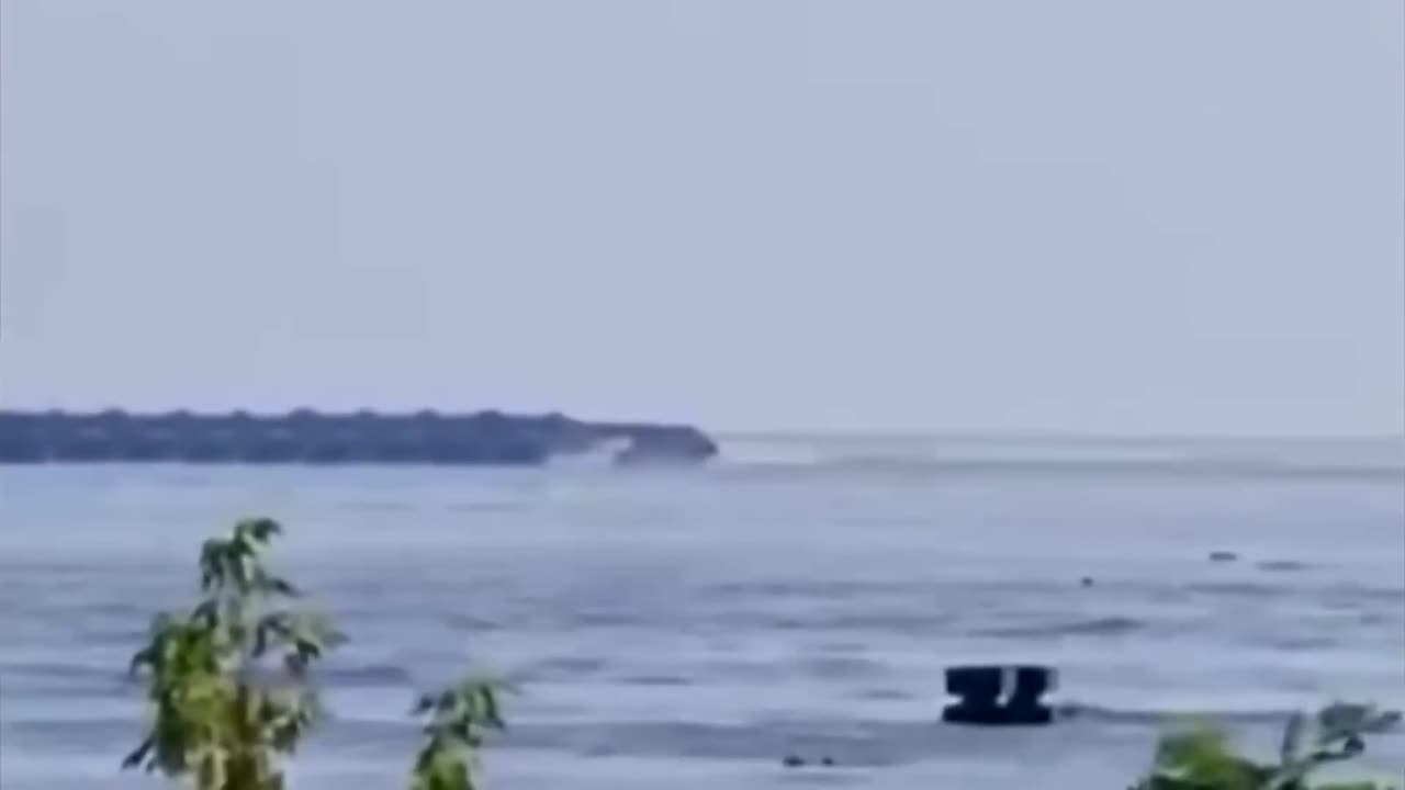 Damage breached dam close to the Ukrainian city of Kherson