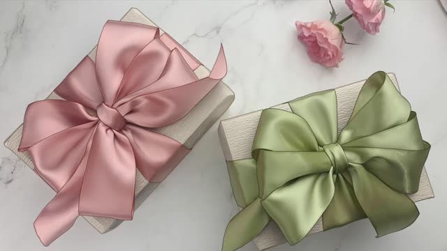 DIY Gift Wrapping - Gift Packing With Three Layers Ribbon Bow