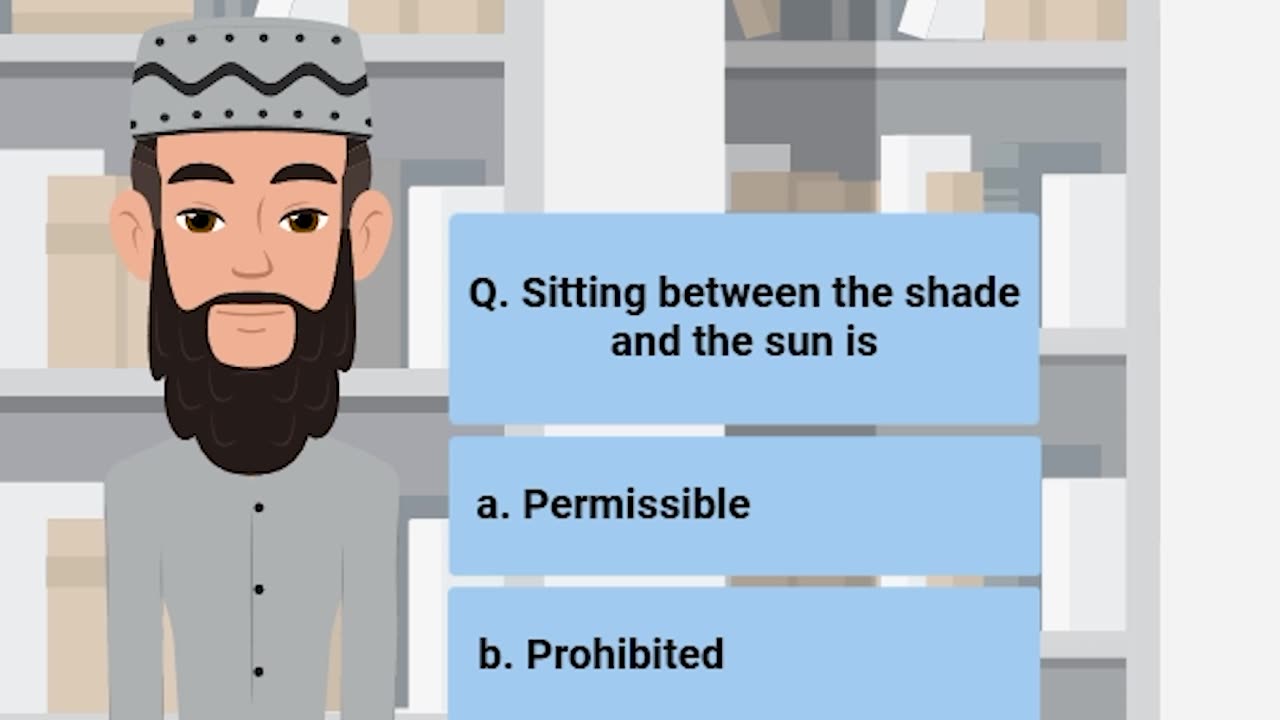 Q. Sitting between the shade and the sun is | #hadith #islam #muslim |