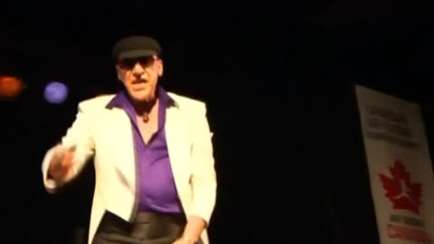 Septuagenarian shows off his air guitar skills