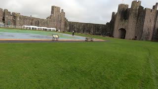 Drone footage inside Pembroke castle March 2022