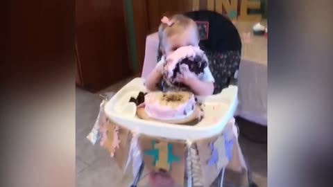 Baby Eating Cake