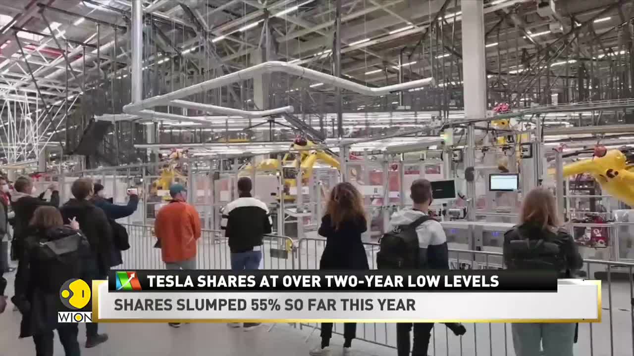 World Business Watch_ Tesla shares at over two-year low levels as investors bash Elon Musk _ WION