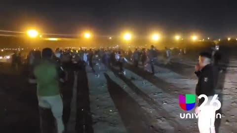 FOOTAGE HAS BEEN RELEASED OF MIGRANTS WREAKING HAVOC AT THE SOUTHERN BORDER LAST NIGHT NEAR EL PASO