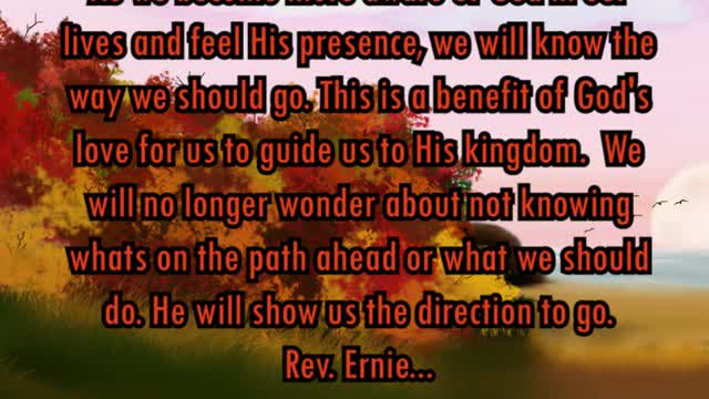 Daily Message from Rev. Ernie, October 27 2022