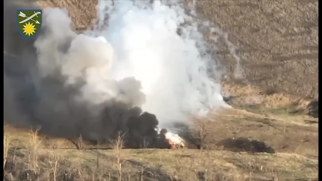 Accurate shot of Ukrainian soldiers