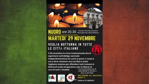 Veglia notturna in tutte le città italiane martedì 29 novembre,