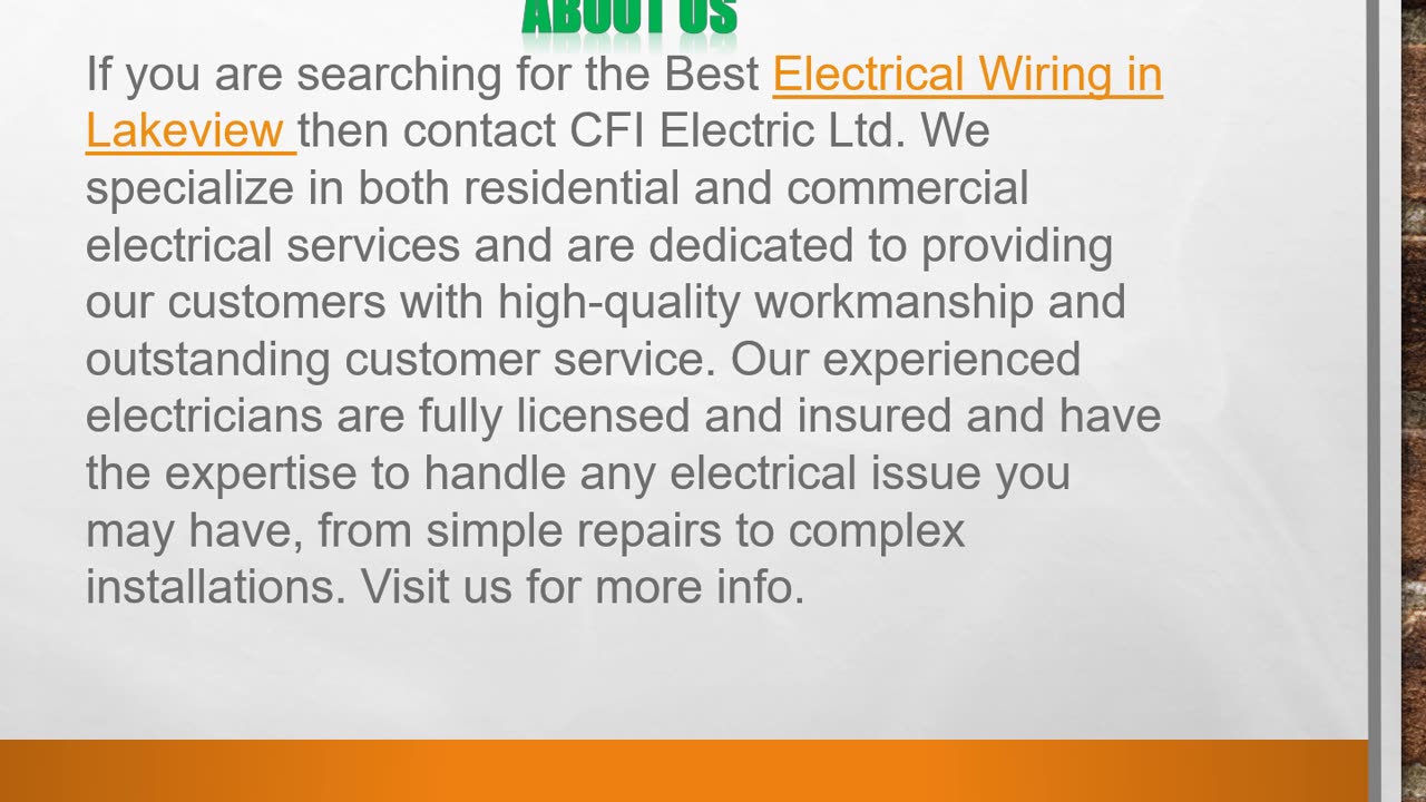 The Best Electrical Wiring in Lakeview