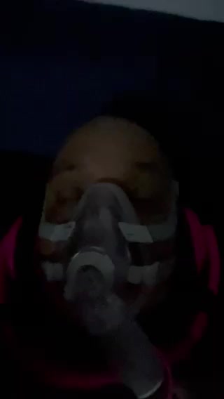 CPAP mask thumbs up