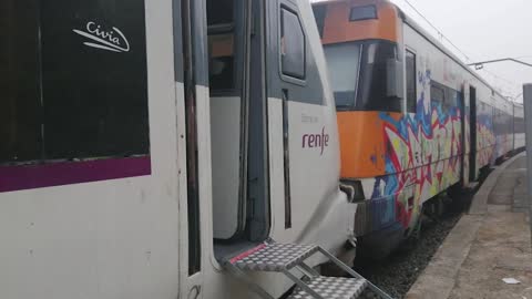 Two trains crash in Barcelona, injuring at least 155