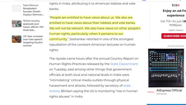 India also has concern over US human right (Cantonese)