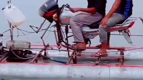 Crazy idea Make motorcycle like a boat