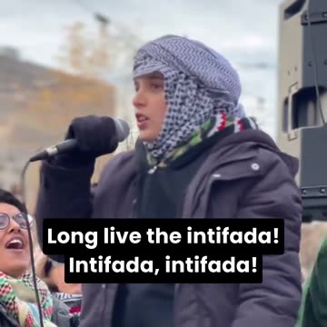 Young Palestinian in Toronto, Canada calling for the continuation of armed conflict with Israel.