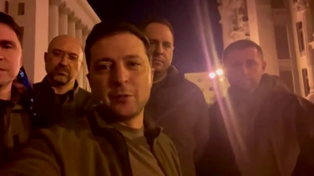 'We are here' -defiant Zelenskiy on the streets of Kyiv