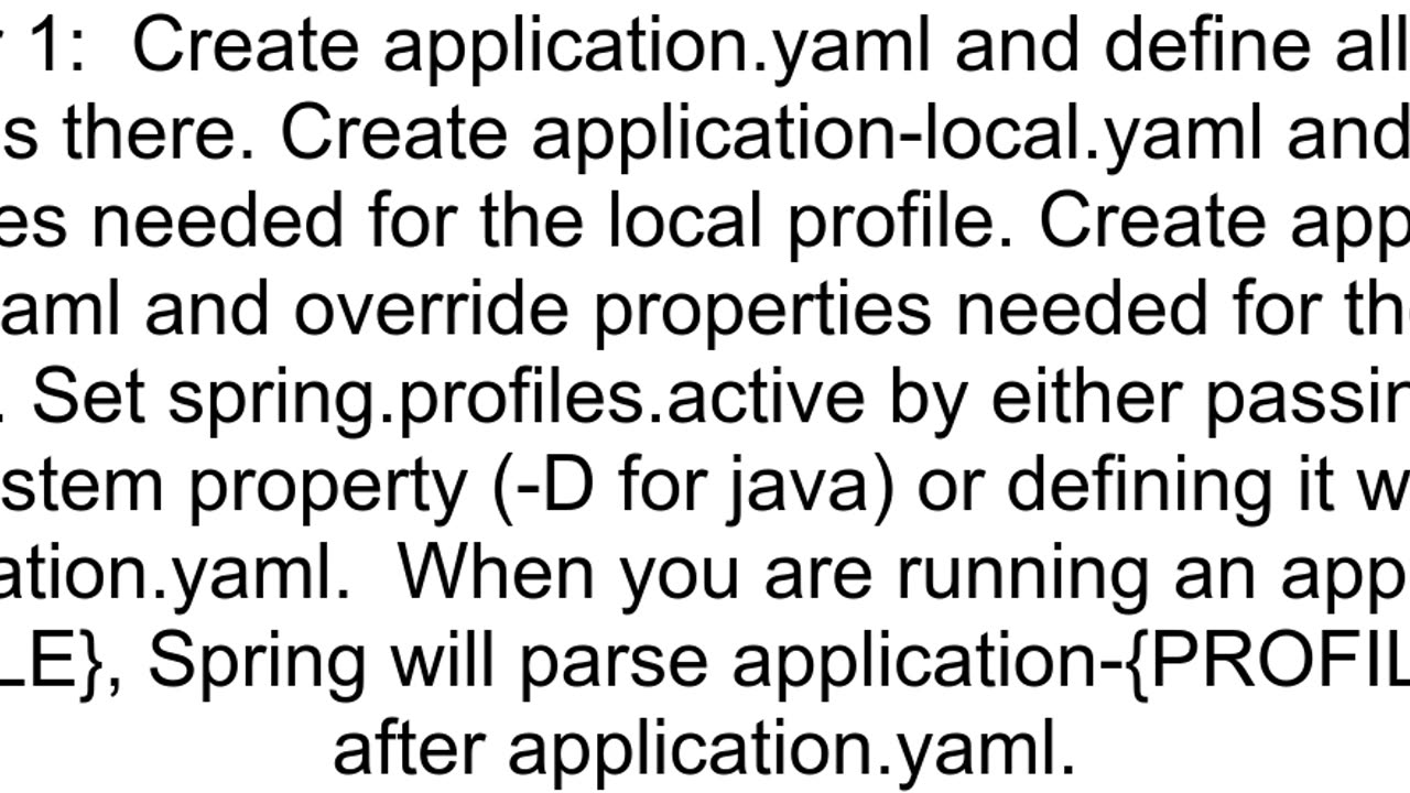 How can I create profiles with spring boot yaml