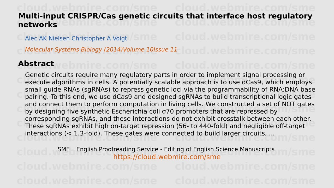 ScioBio ･ Multi-input CRISPR/Cas genetic circuits that interface host regulatory networks