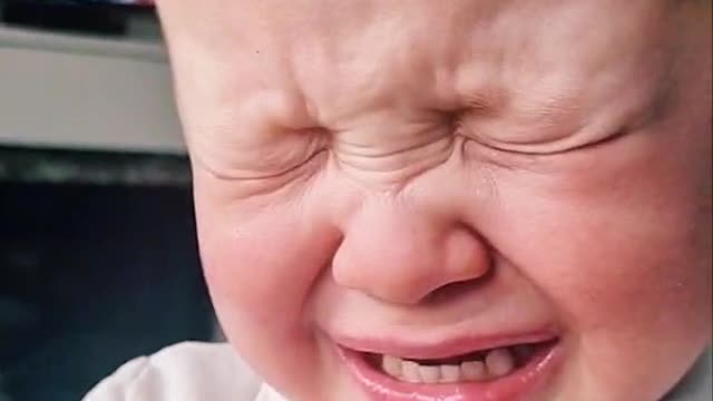 little boy cries and then laughs :)