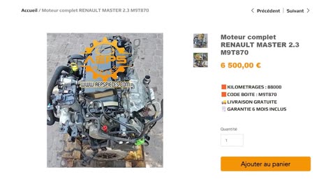Moteur complet RENAULT MASTER 2.3 M9T870