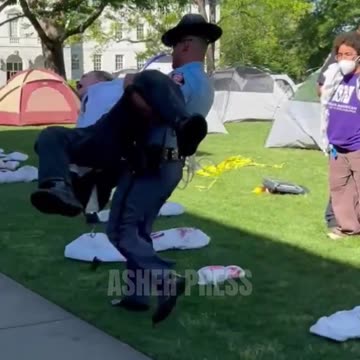 Pro Hamas Protester Gets Removed From Emory University Campus By Georgia State Police
